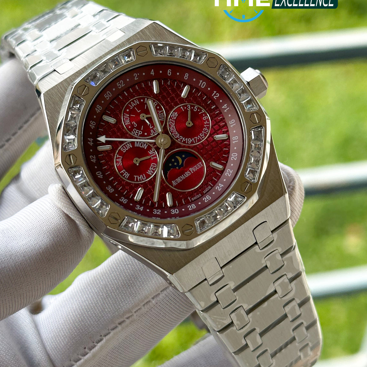 Oak Perpetual Calendar Wall Clock Audemars Clock AP Royal Oak