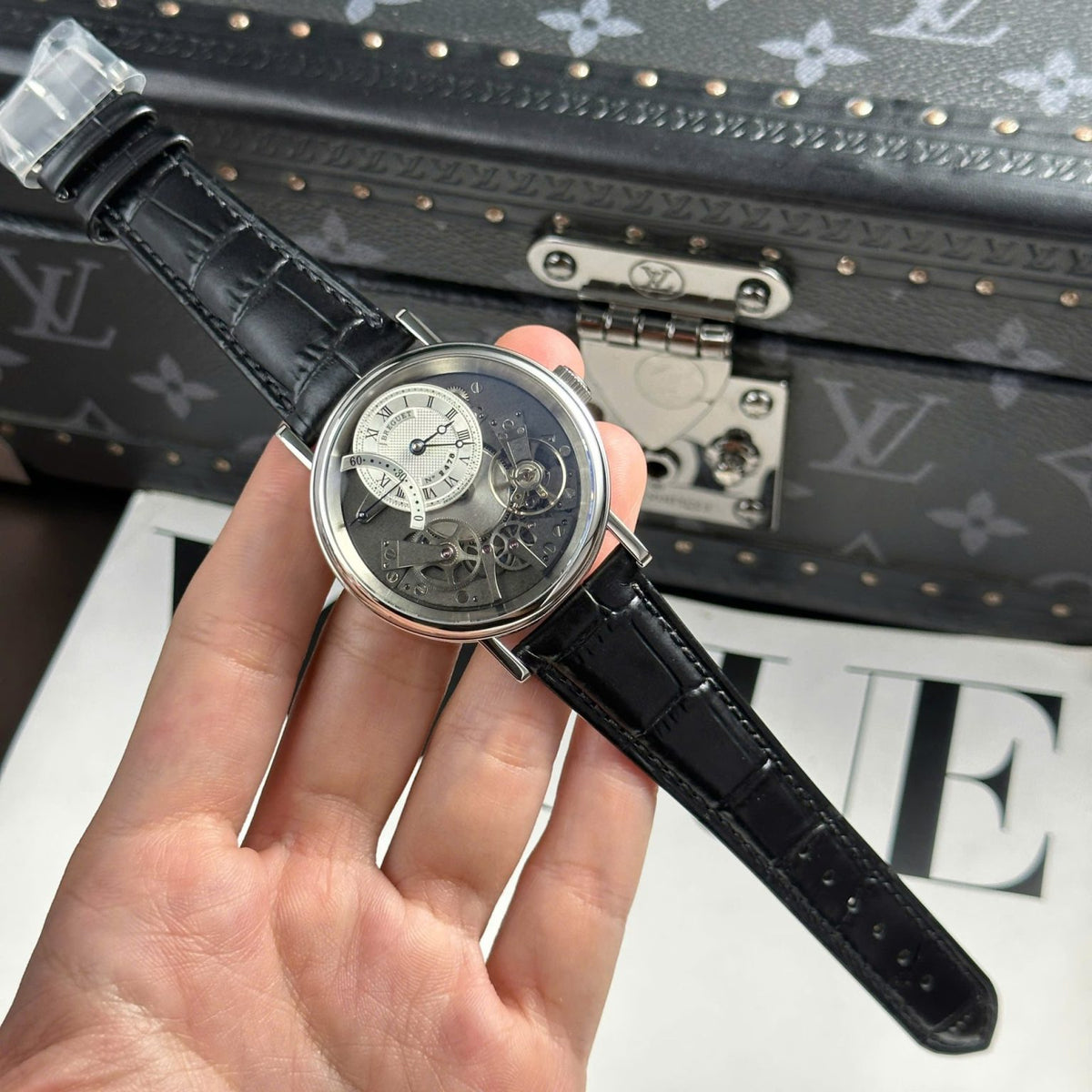 Breguet Tradition 7097 Swiss 1:1 Watch Black Leather Strap ZF Factory ...