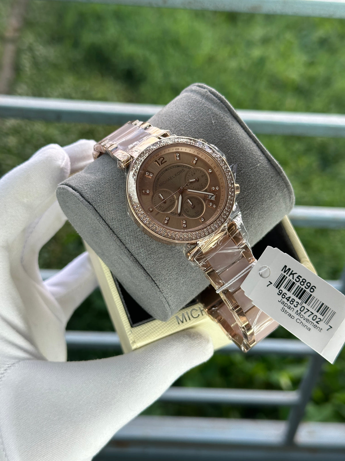 Michael Kors Parker Glitz Rose Gold Watch Michael Kors MK7286 Parker Womens Rose Gold Glitz Watch 39  main image 2