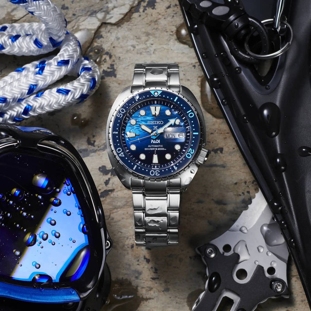 【希少・美品】SEIKO SCUBA 200m 青ラメ チタン 電池新品 稼働品 SEIKO × HATSUNE MIKU LAWSON 50TH ANNIVERSARY SPECIAL LIVE