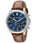 Michael Kors Gage Chronograph Quartz Black Dial Brown Leather Strap Watch For Men - MK8333