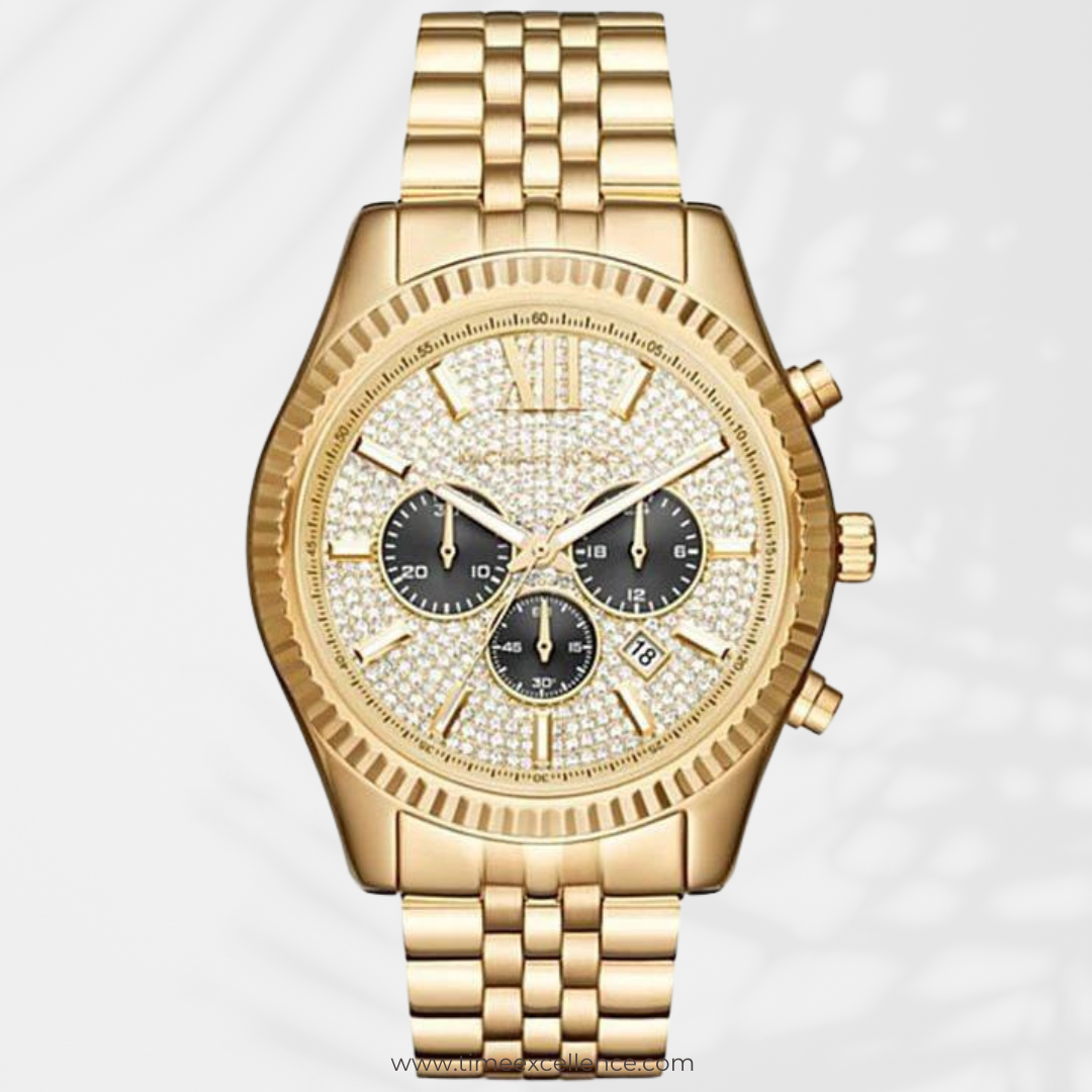 Michael kors gold watch diamonds discount