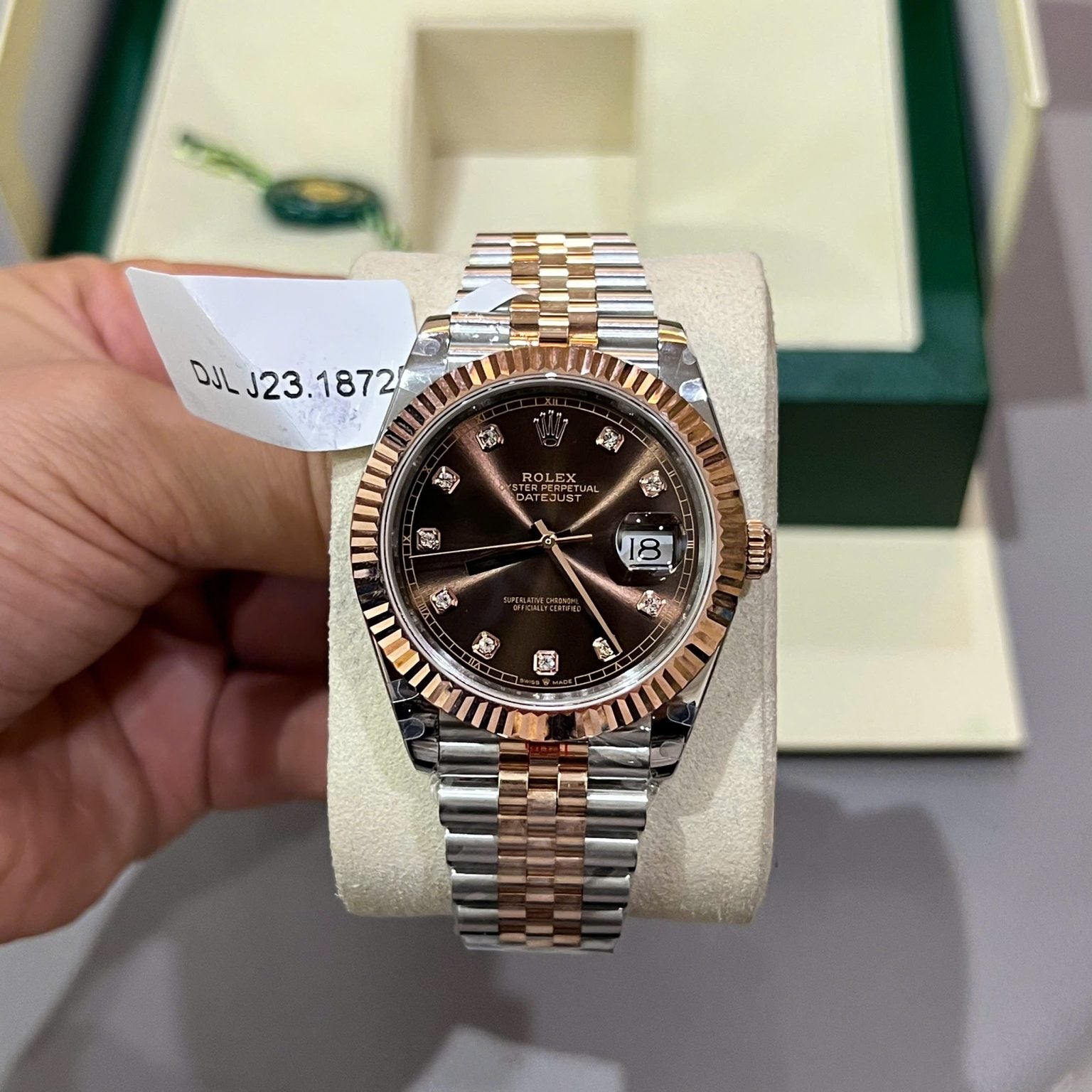 Rolex DateJust Gold Wrapped Chocolate Dial Caliber 3235 Movement
