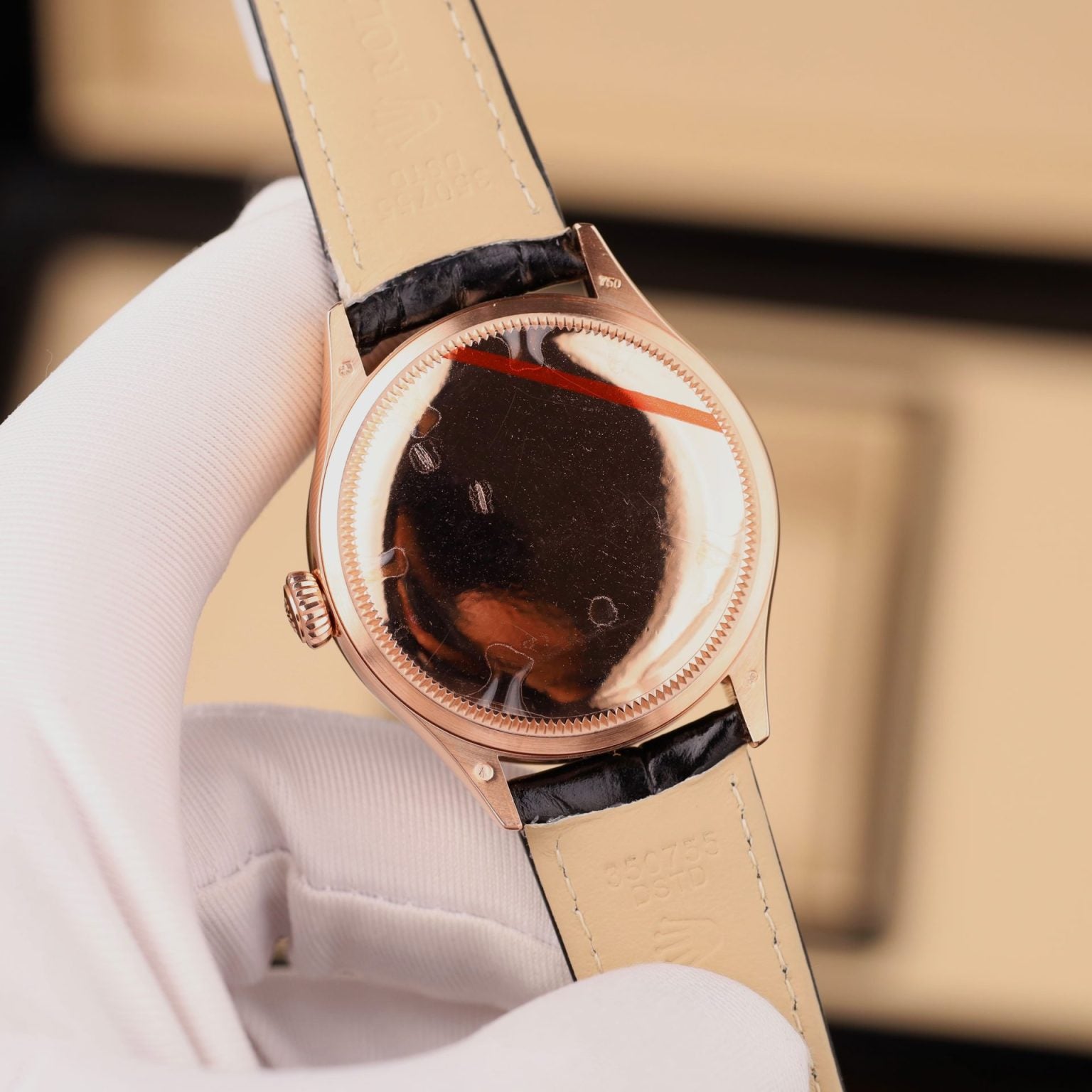 Rolex Cellini Dual Time 50525 Imitation Watch Black Dial Case 18K