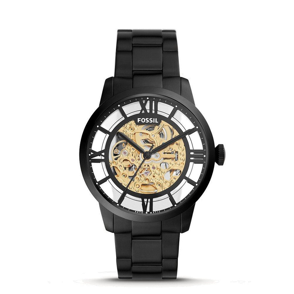 Fossil Townsman Skeleton Dial Black Automatic Watch- ME3197 – Time ...